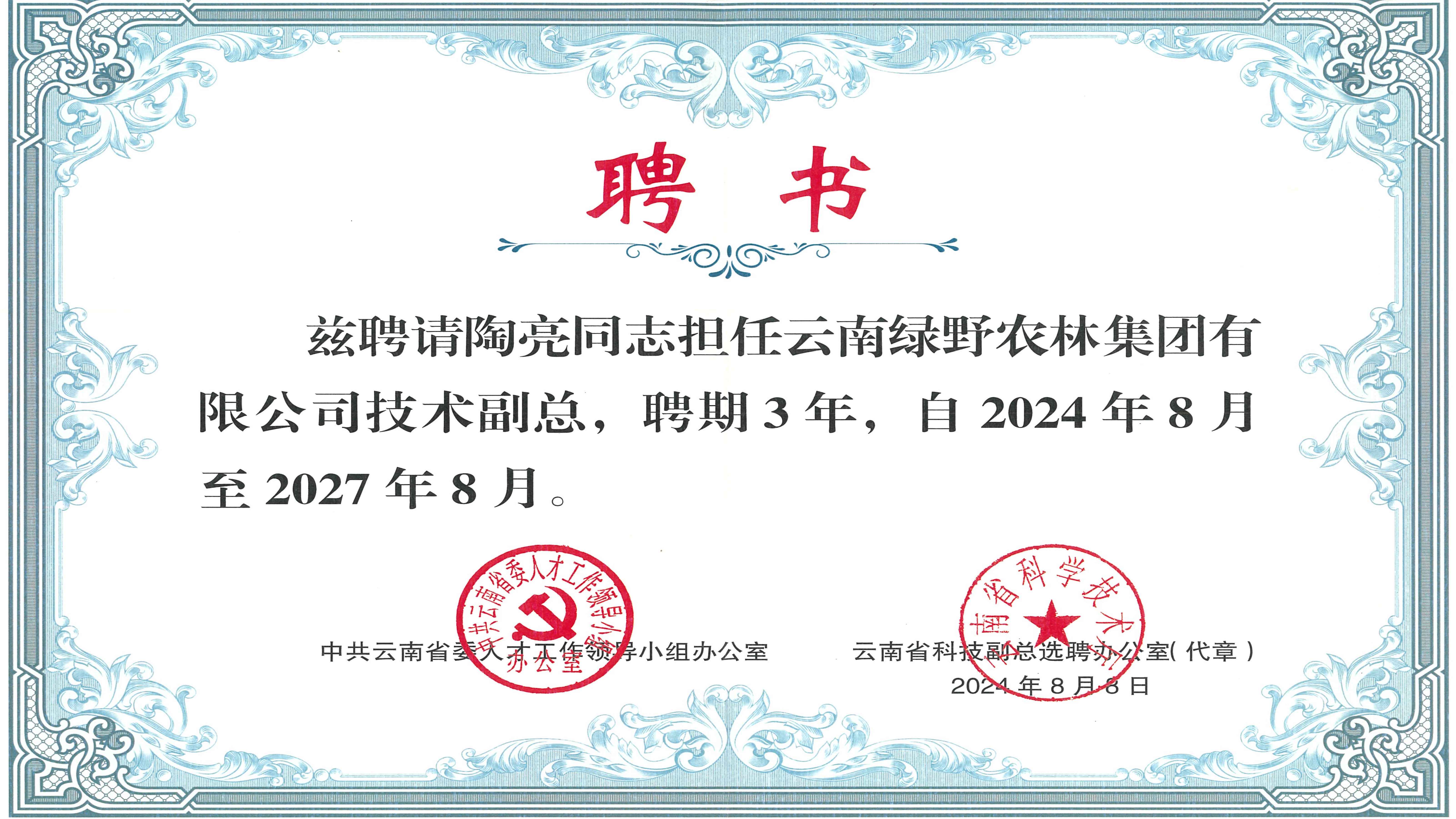 科技副总聘书